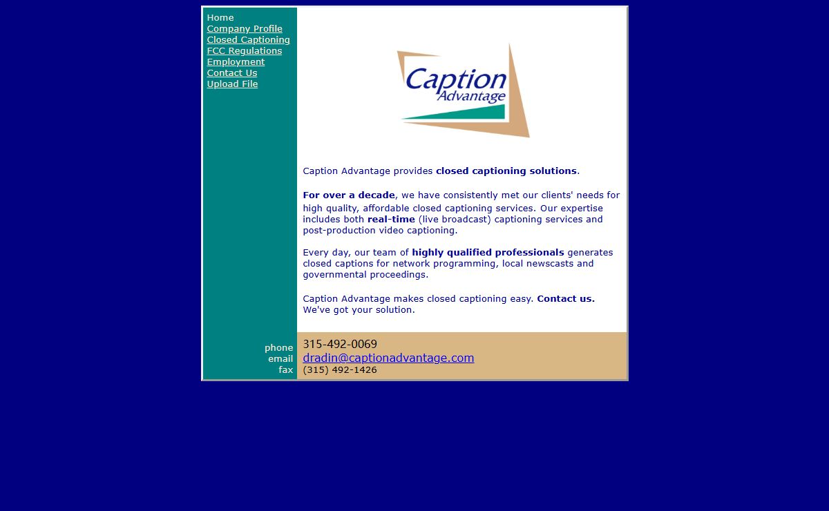 CAPTION ADVANTAGE provides closed captioning solutions