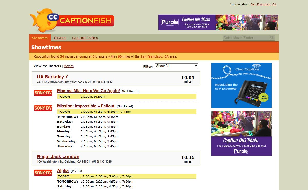Captionfish: A captioned movies search engine