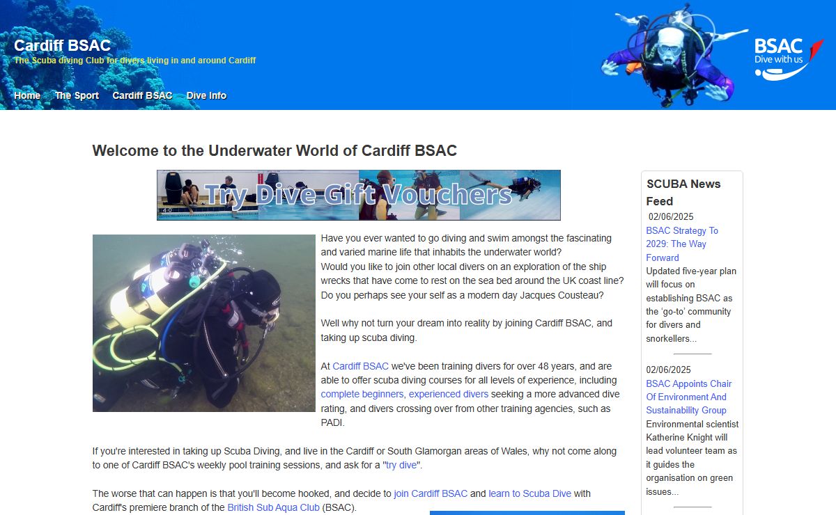 Cardiff BSAC - the Cardiff branch of the British Sub-Aqua Club