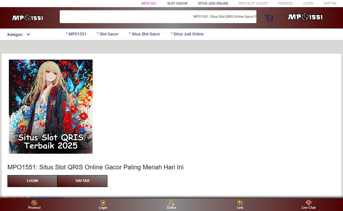 MPO1551: Situs Slot QRIS Online Gacor Paling Meriah Hari Ini