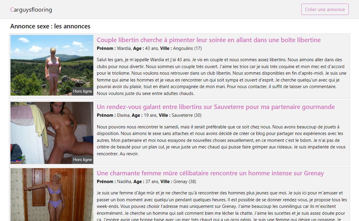 Annonce sexe : les annonces