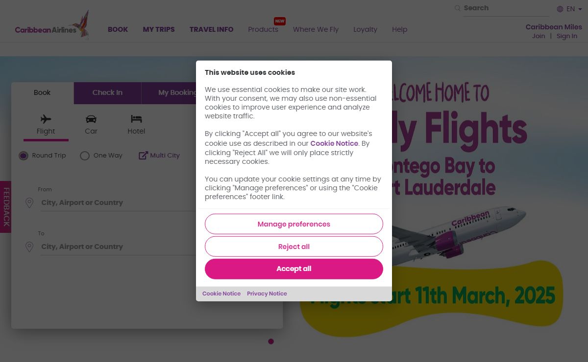Caribbean Airlines | Book flights, cheap tickets & low fares