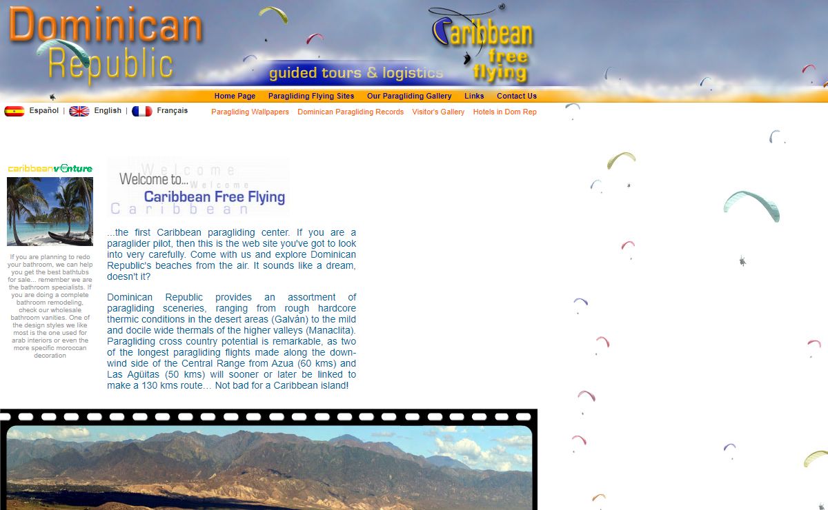 Paragliding in the Dominican Republic: Paragliding vacations and tours for paraglider pilots.
