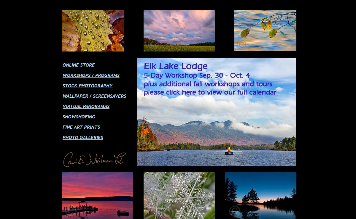 Carl Heilman II, Adirondack Photography Workshops, Wilderness Tours, Stock Photos, Panoramas, Posters, Gifts, Adirondack Prints, Jigsaw Puzzles, Books, Adirondack Photographer, Lake George Photos, Murals, Snowshoes, Snowshoeing, Adirondacks Poster, New York, Adirondack Park and Niagara Falls Wallpaper, Nature Photography, Lake Champlain, Adirondacks and Lake George Wall Calendar, The Gates, Central Park, New York City Photographs and Photography, Montana 360 Virtual Panoramas, Fine Art Prints