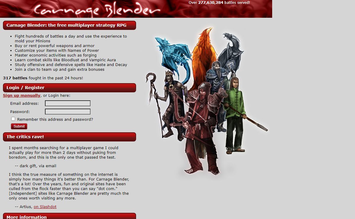 Carnage Blender: the free multiplayer strategy RPG