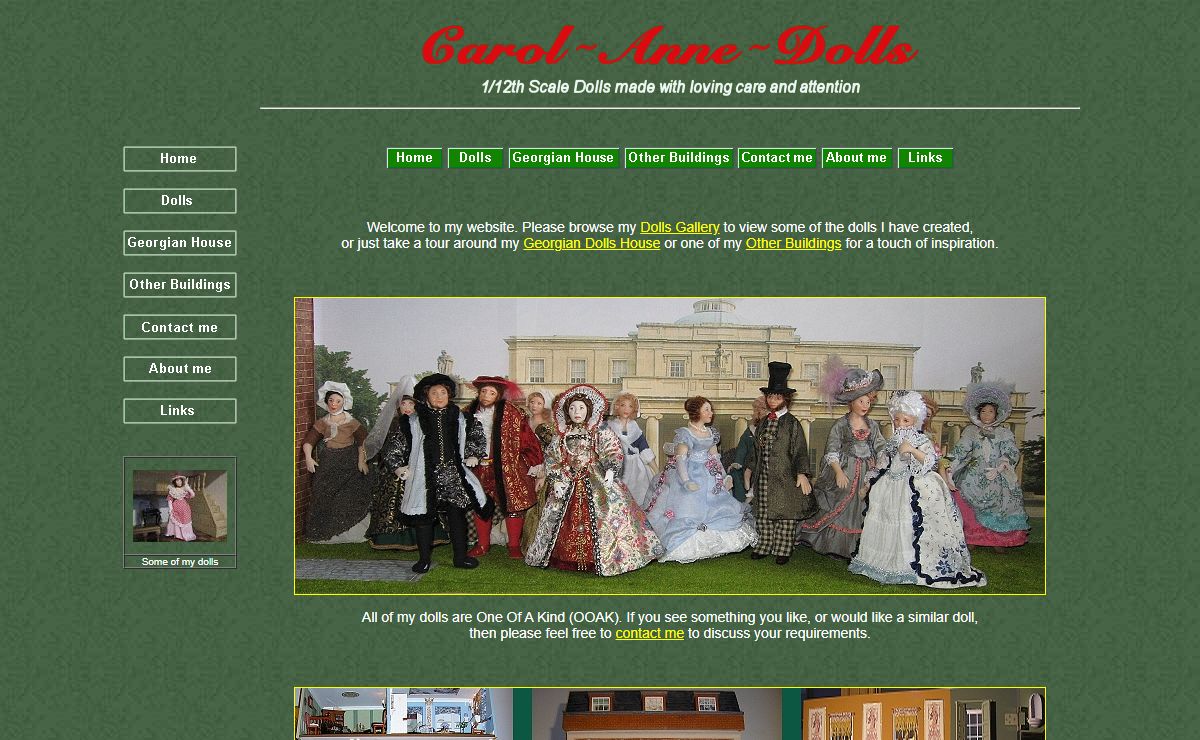 Carol Anne Dolls - 1/12th scale miniature dolls and Georgian Dolls House