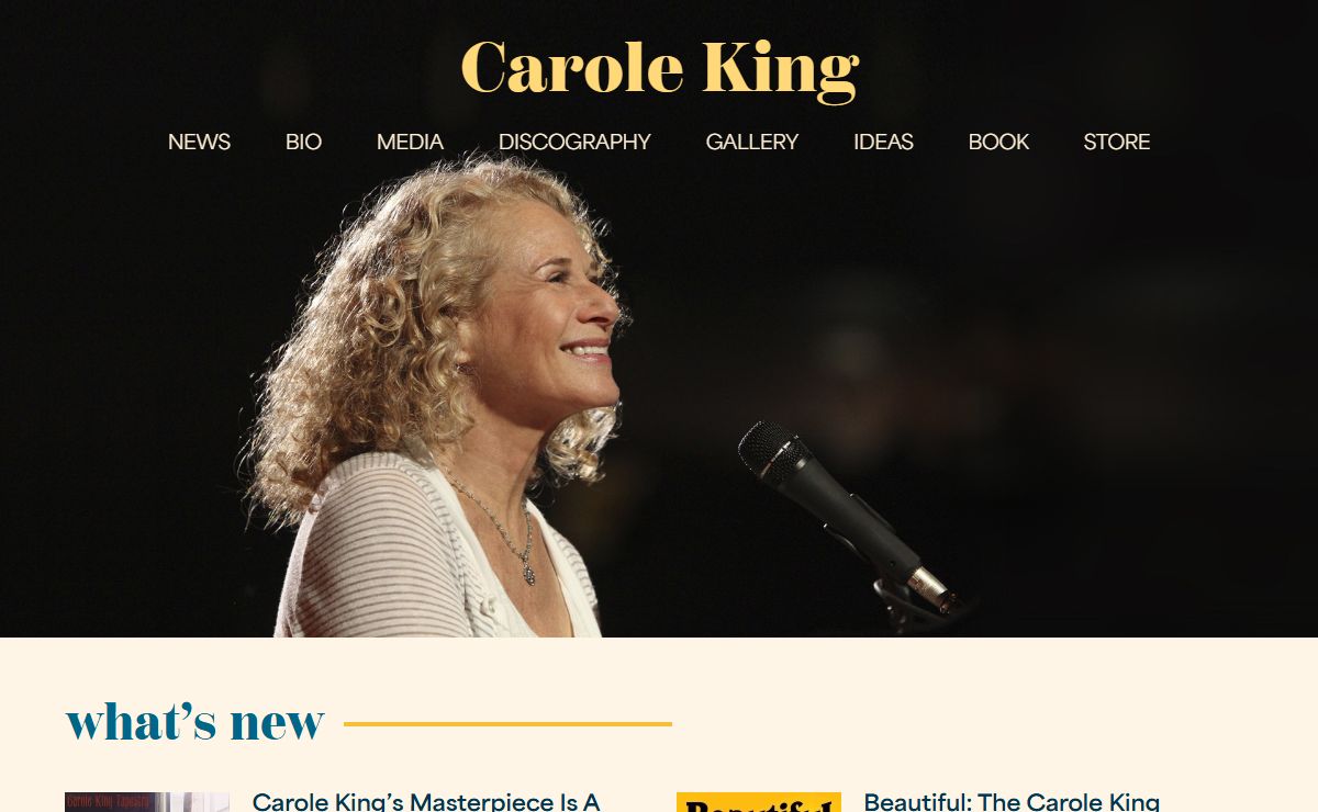 Official Website of Carole King - Songwriter, Performer, Author | Carole King