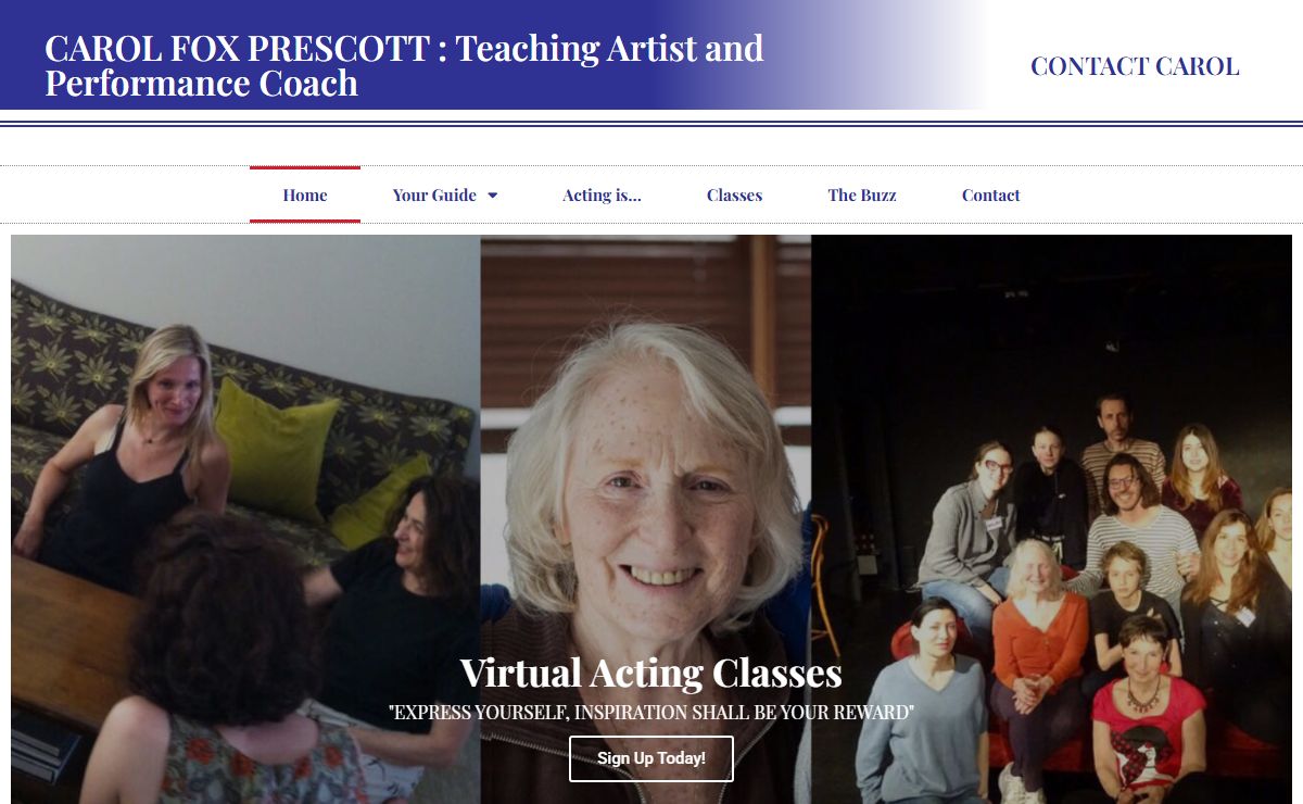 Acting Classes By Carol Fox Presscott – Breathing, Awareness and Joy Acting Classes