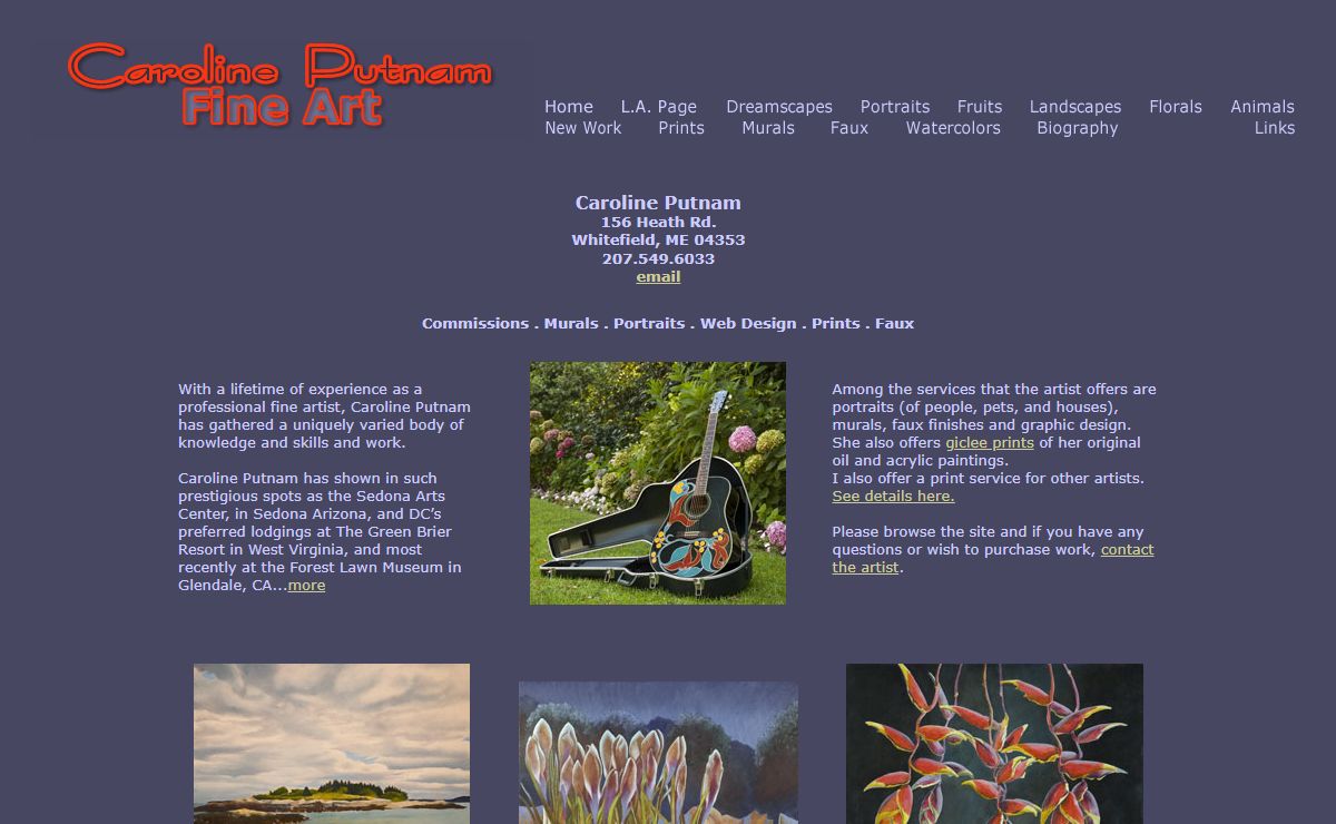 Artist Caroline Putnam paintings, prints, faux, trompe l 'oiel, murals
