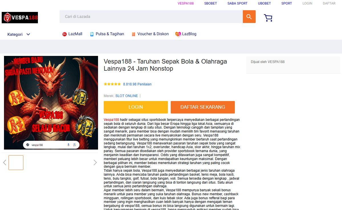 Vespa188 - Taruhan Sepak Bola & Olahraga Lainnya 24 Jam Nonstop
