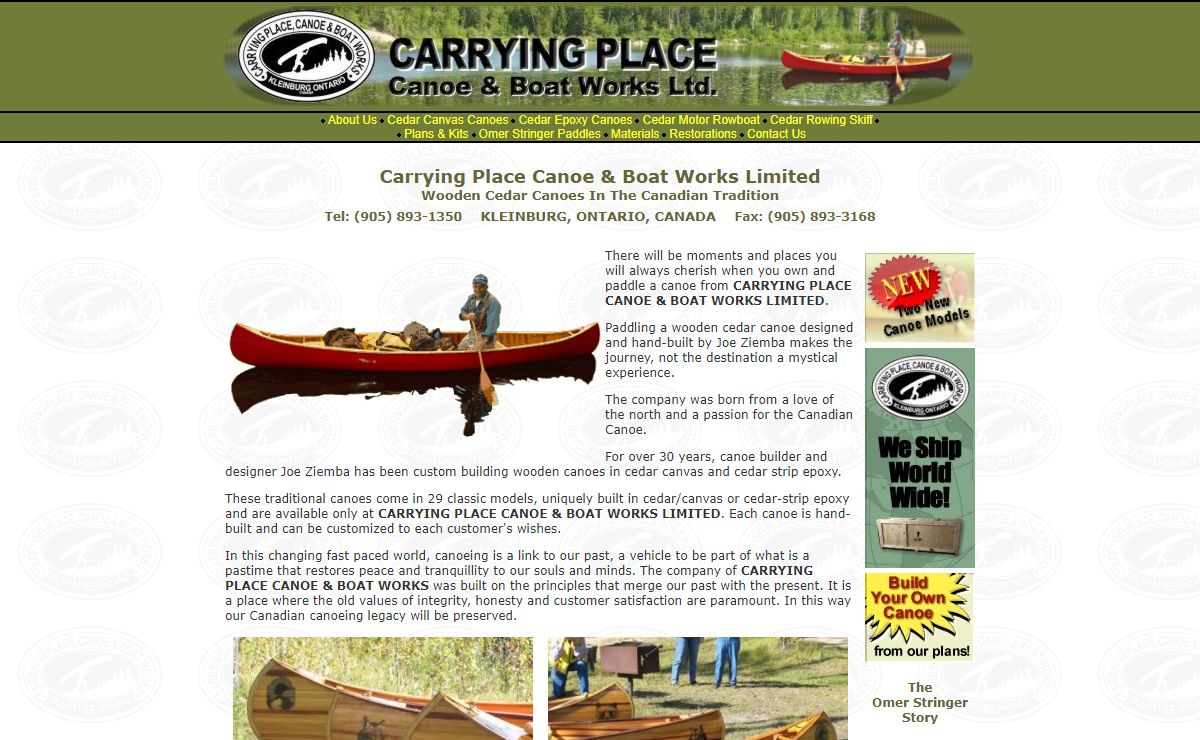 Hand-crafted cedar canvas & cedar epoxy canoes