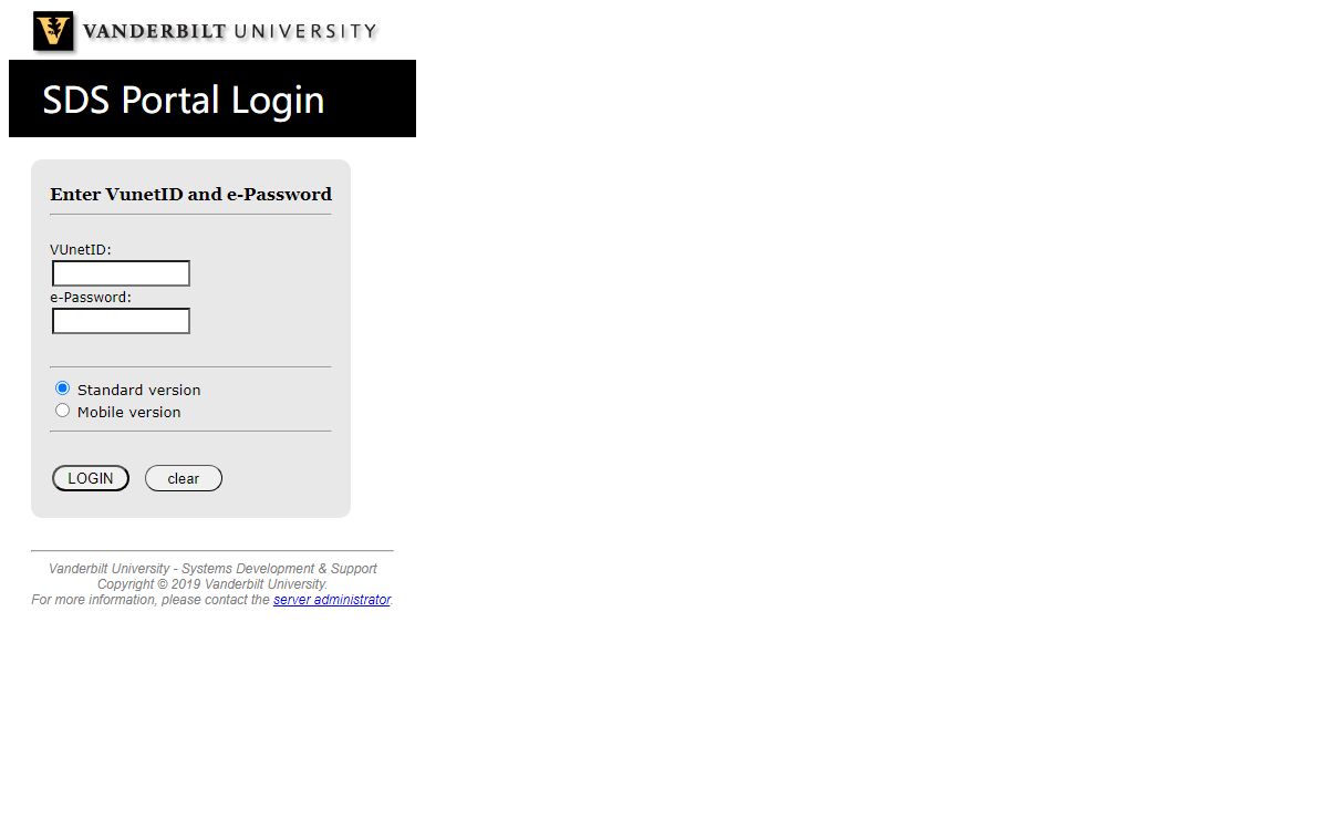 SDS Portal Login