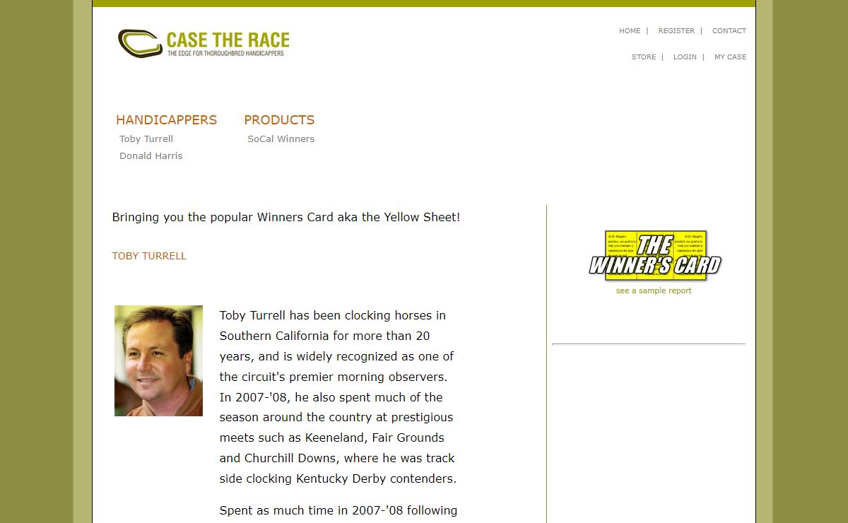Case The Race - Handicapping, picks, selections, data, and analysis.