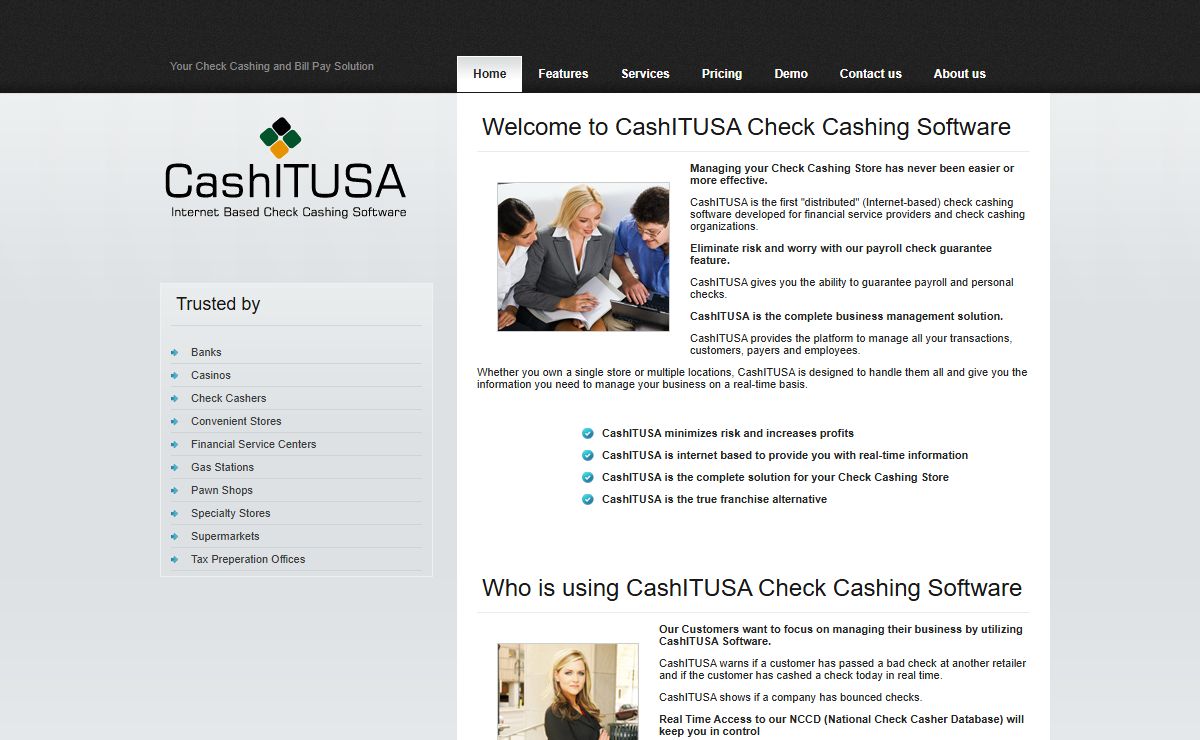 CashITUSA - Internet Based Check Cashing Software and Bill Pay Solutions