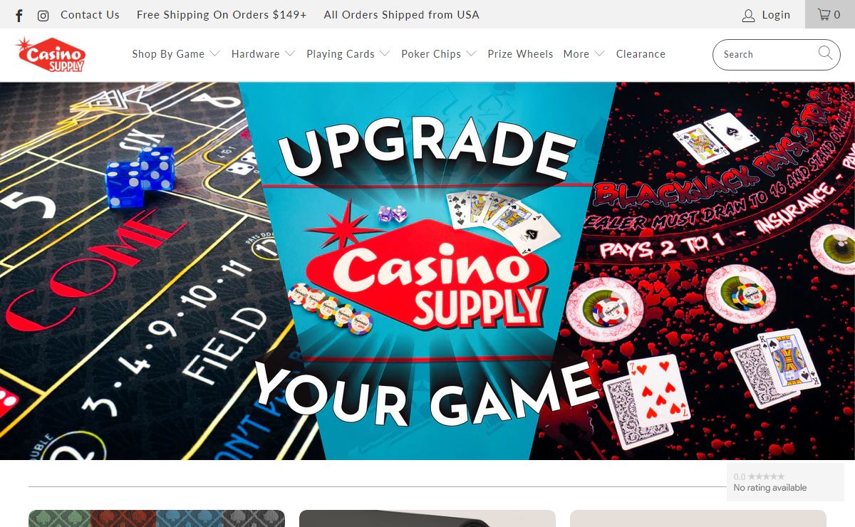 Gambling supplies and casino supplies ready to ship!