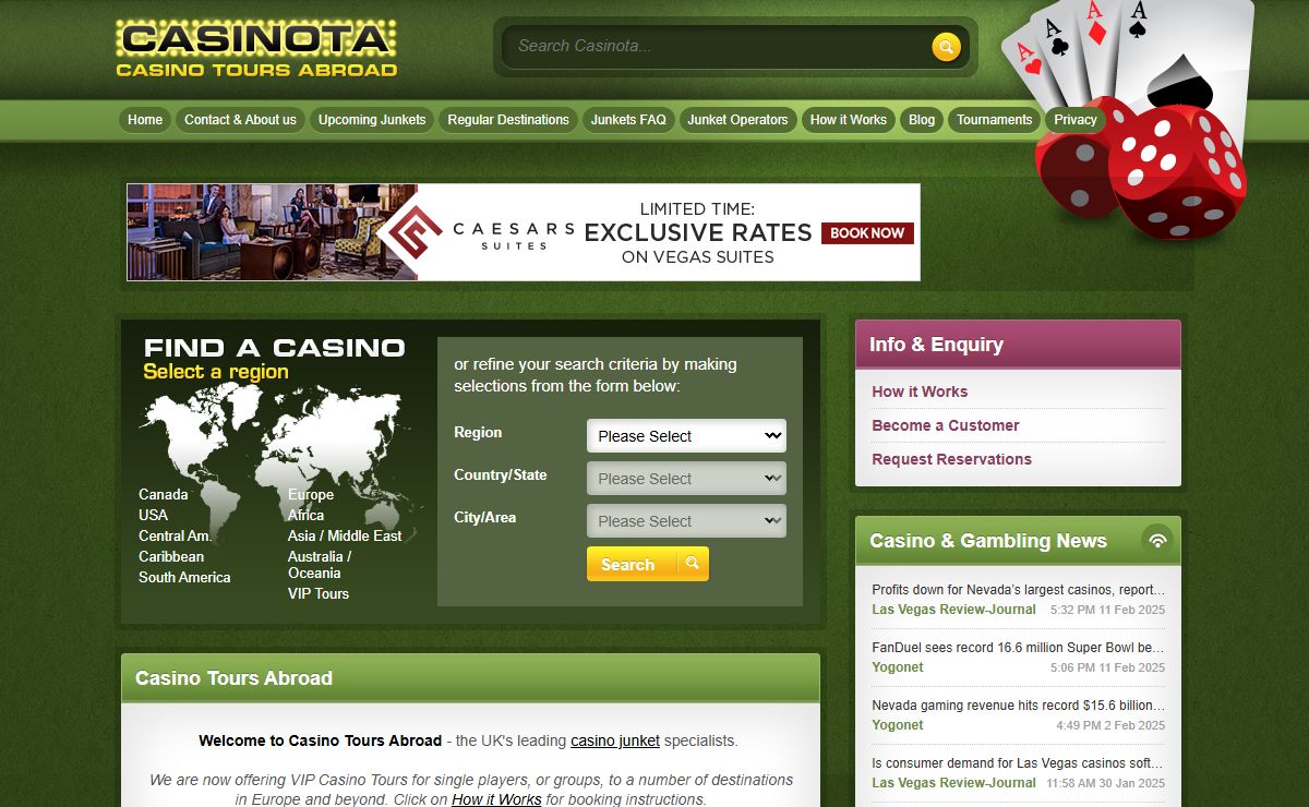 Casinos Travel Tours - Casino Tours Abroad