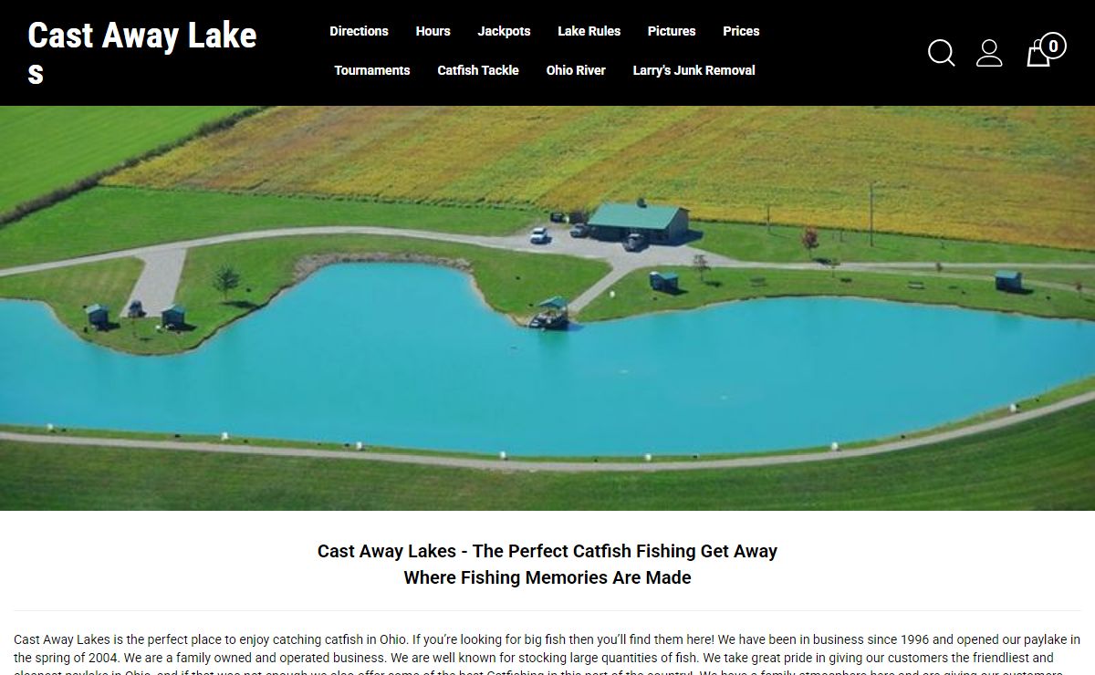 Cast Away Lakes - The Perfect Catfish Fishing Get Away - Ohio's # 1 Paylake
