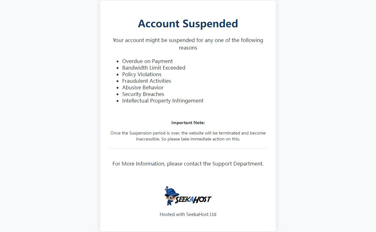 Account Suspended