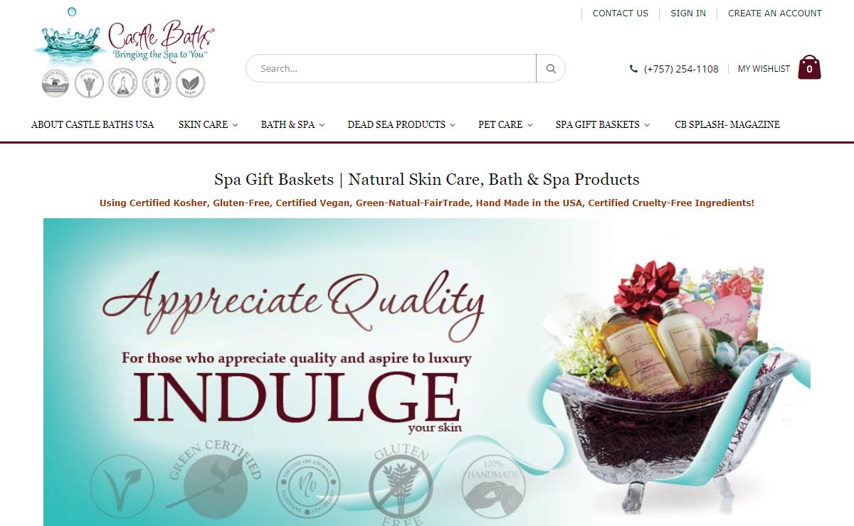 Spa Gift Baskets for Women | Natural Skin Care, Bath & Spa Products by Castle Baths