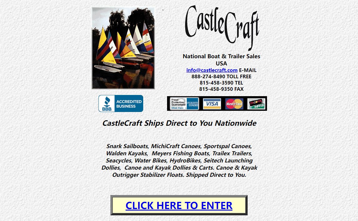 CastleCraft | Snark Sailboats | Trailex Trailers | Sportspal Canoes | MichiCraft Canoe |  | Seacycle Water Bike | Meyers Fishing Boats | Seitech Dolly | Trailex  Dolly, Dollies & Cart