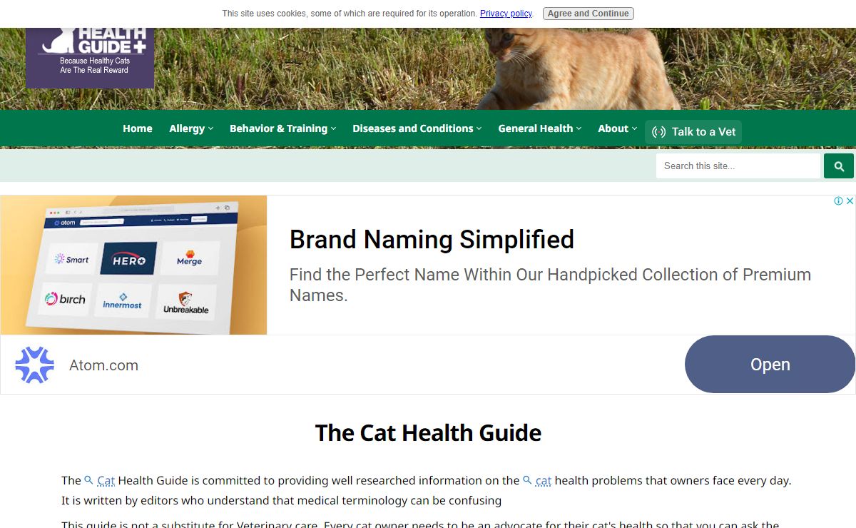 Cat Health Guide to Diseases and Conditions