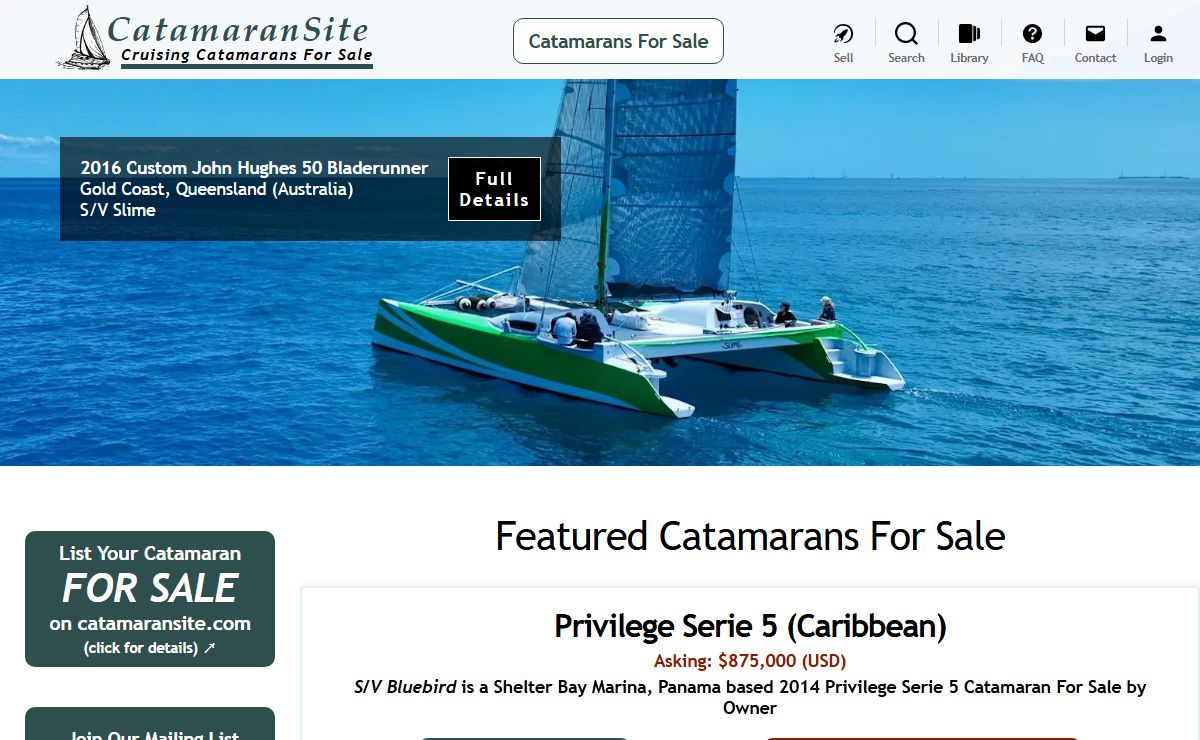 CatamaranSite – Cruising Catamarans For Sale
