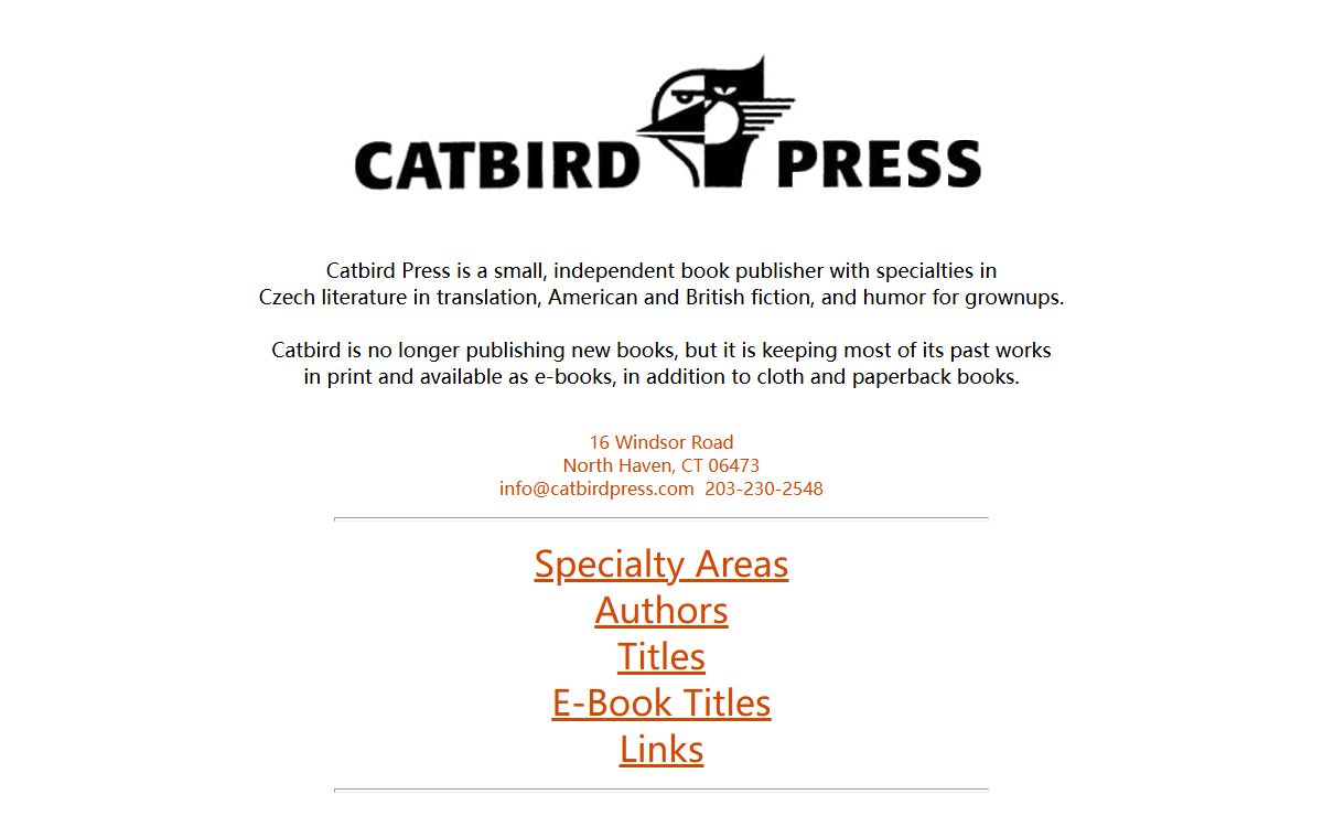 Catbird Press Homepage