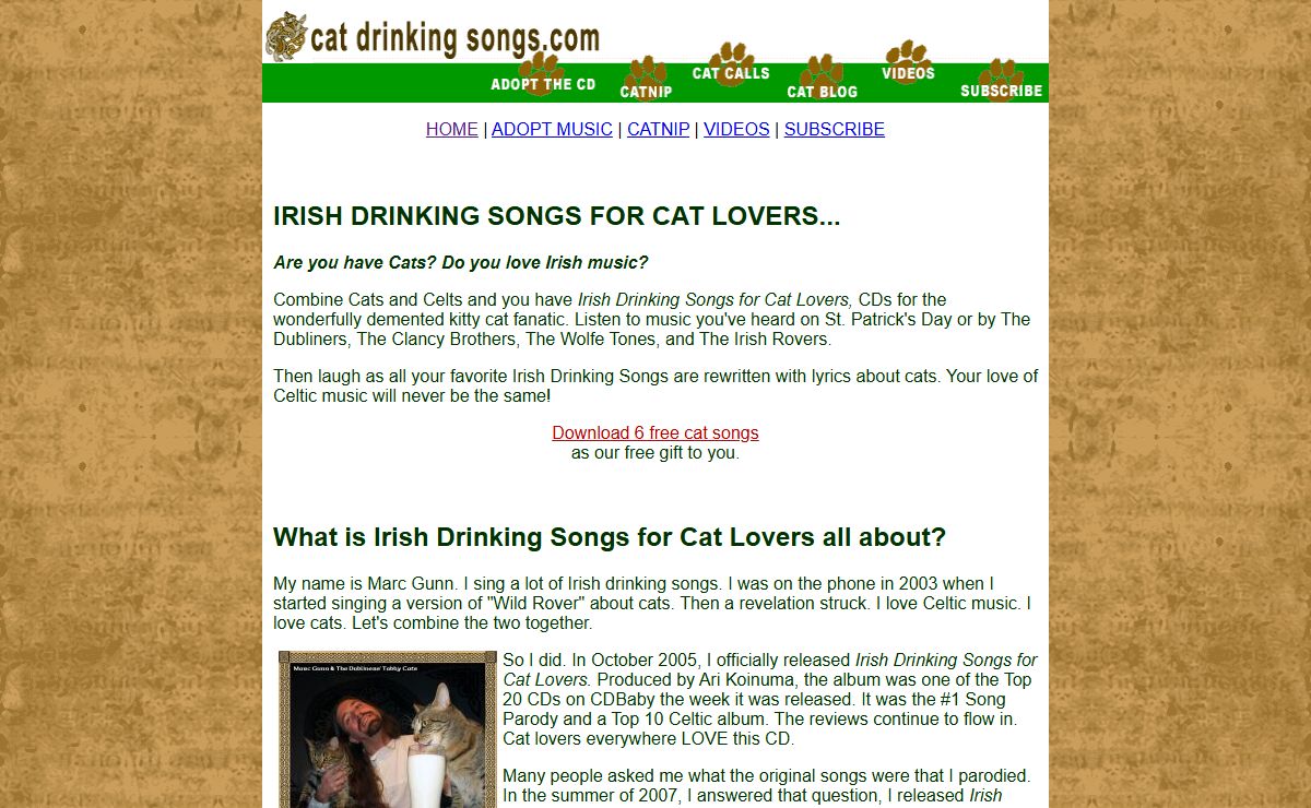 Irish Drinking Songs for Cat Lovers