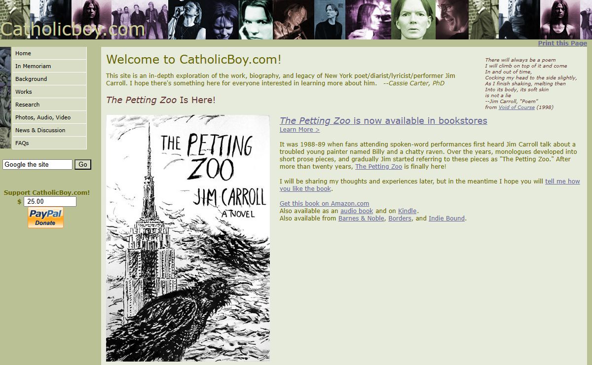 The Jim Carroll Website