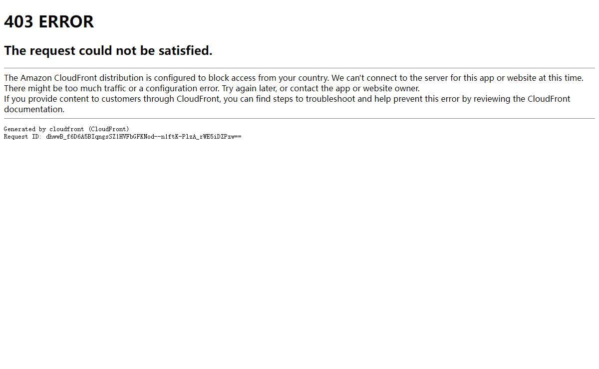 ERROR: The request could not be satisfied