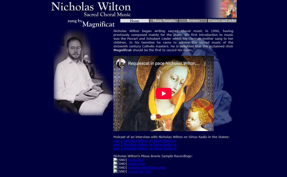 Nicholas Wilton - Sacred Choral Music sung by Magnificat - Catholic Music.co.uk