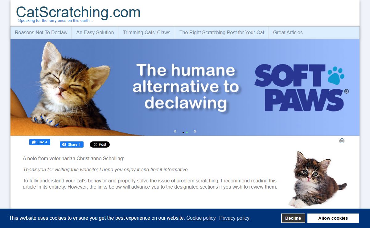 Cat Scratching Solutions - Please Do Not Declaw - CatScratching.com
