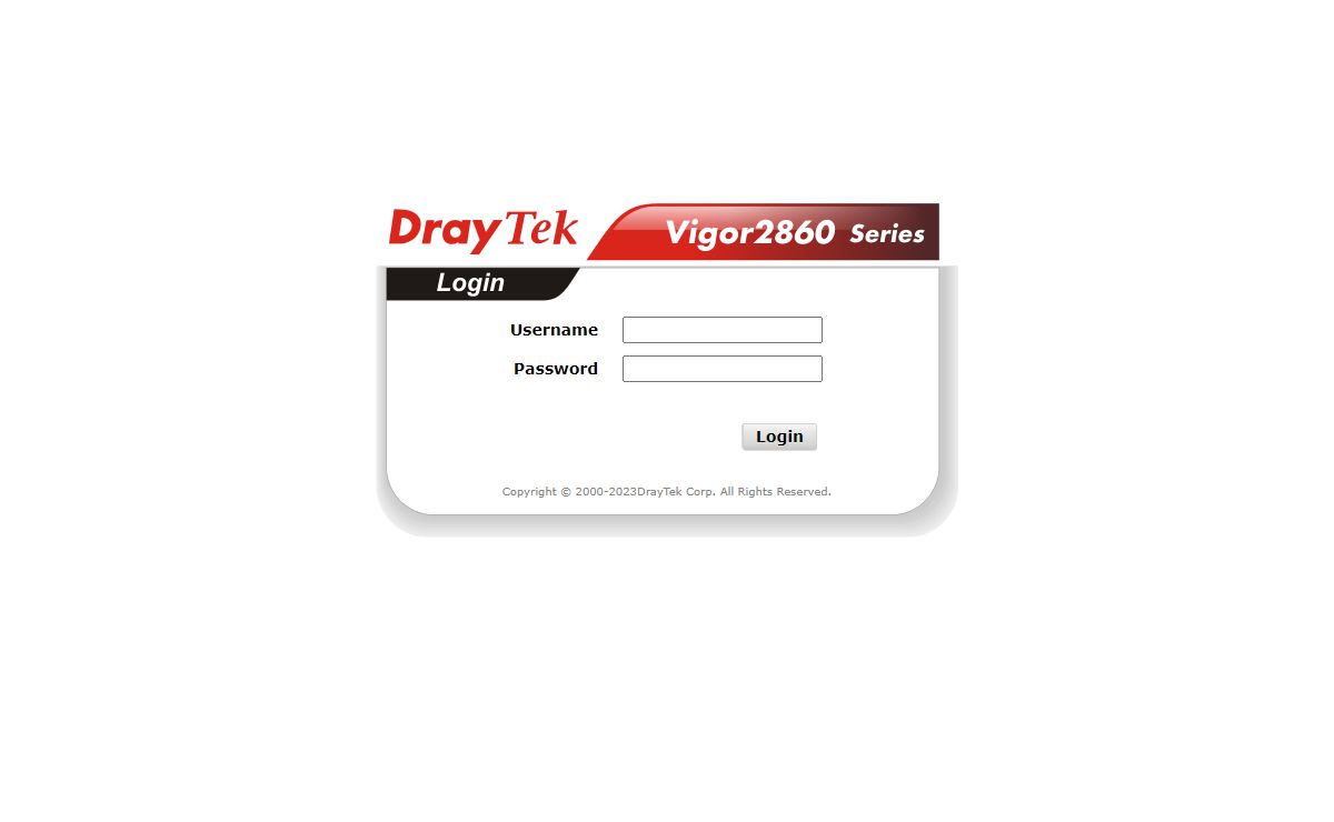 Vigor Login Page