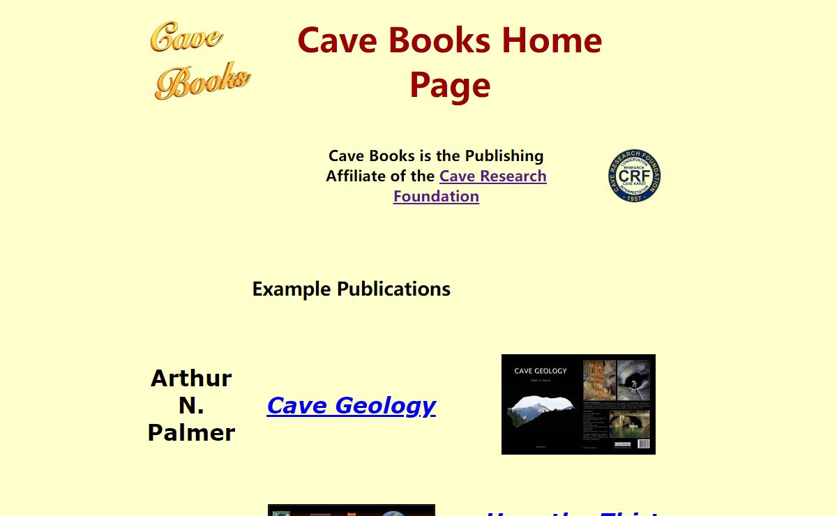 Cave Books Home Page