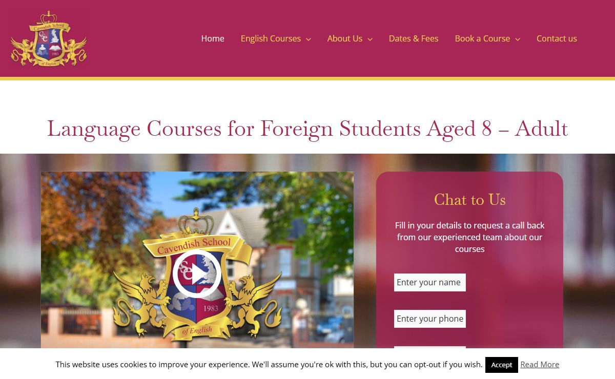 Residential English language courses|Cavendish School of English