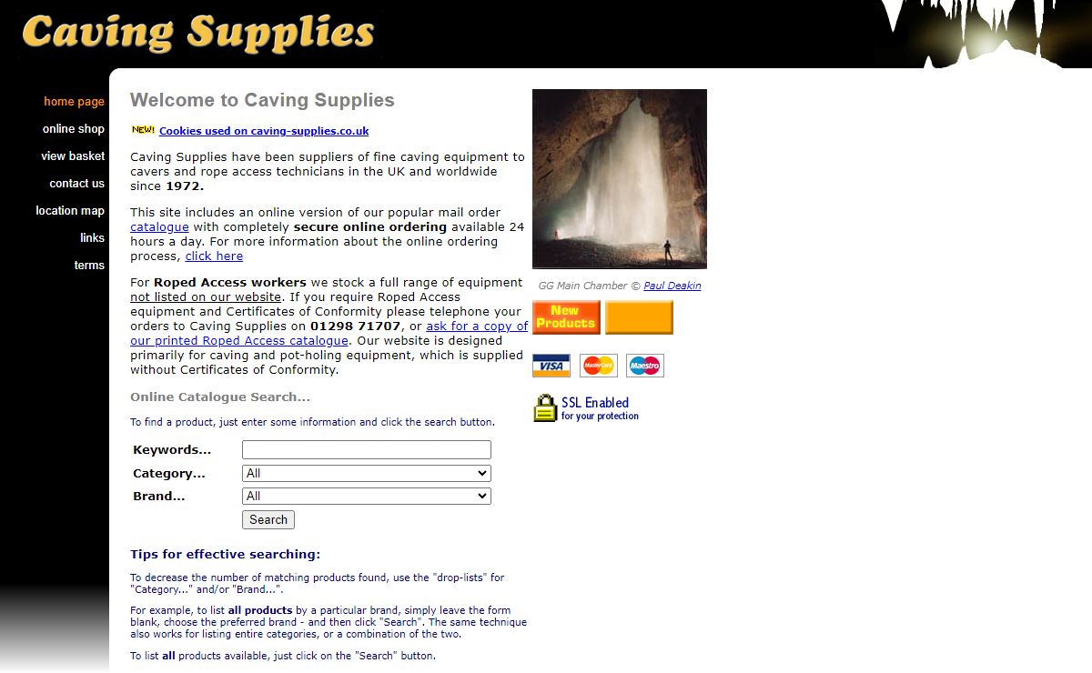 Caving Supplies : Caving equipment to cavers and rope access technicians - Est. 1972