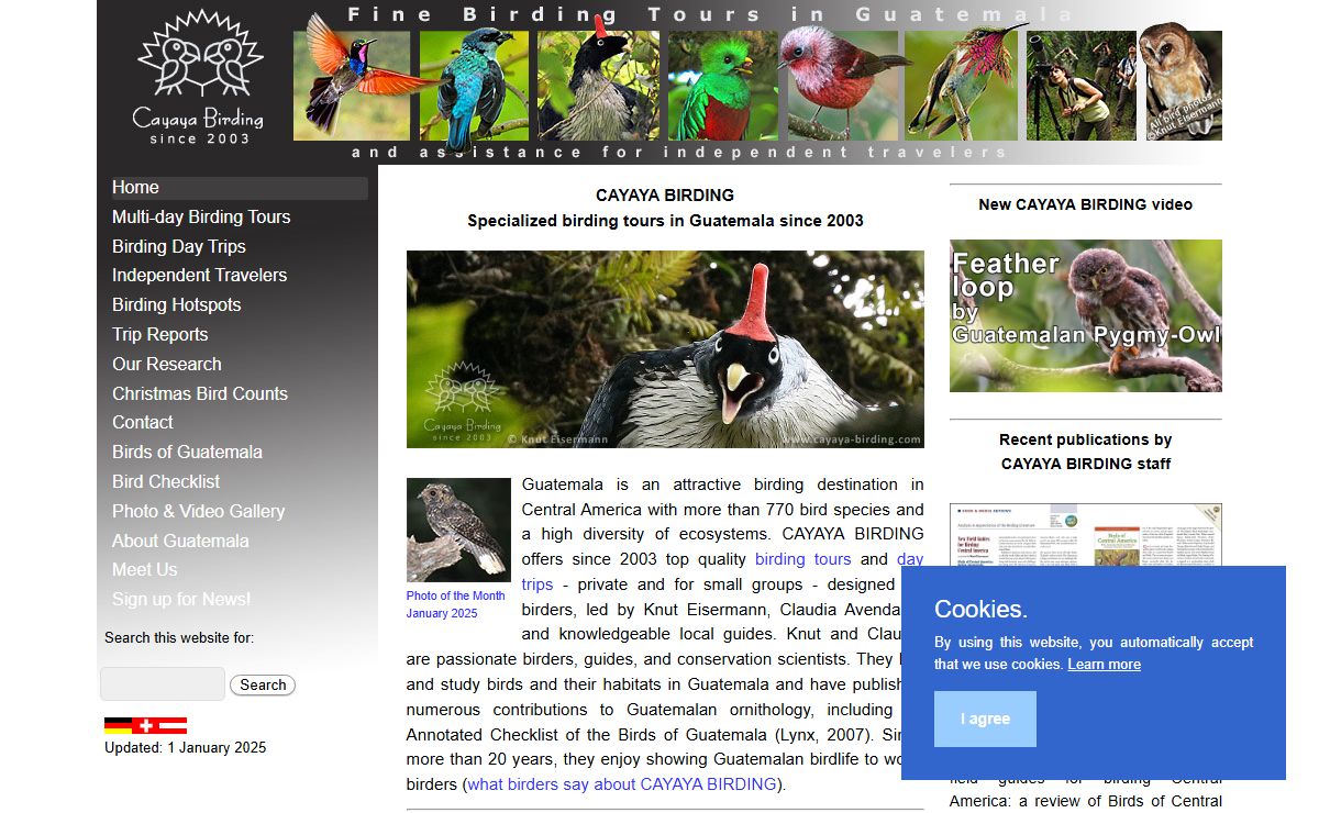 CAYAYA BIRDING tours Guatemala: specialized birdwatching tours since 2003