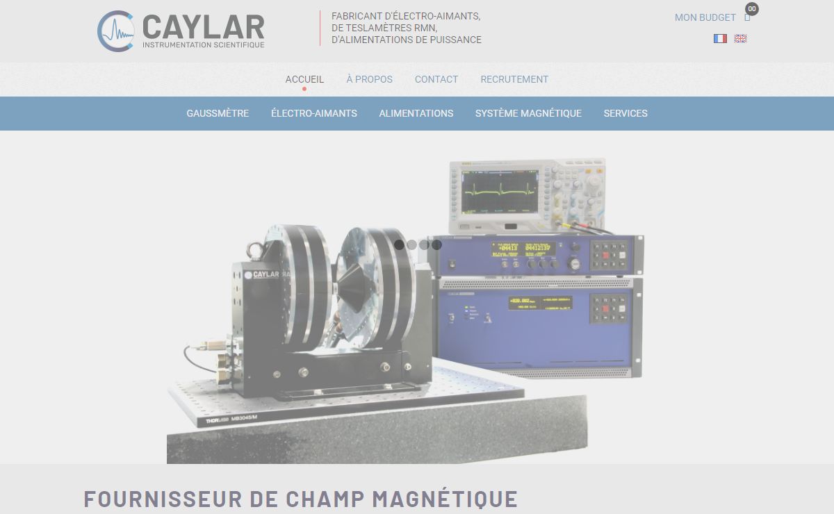Caylar - Gaussmètre RMN, électro-aimant, alimentation, électronique