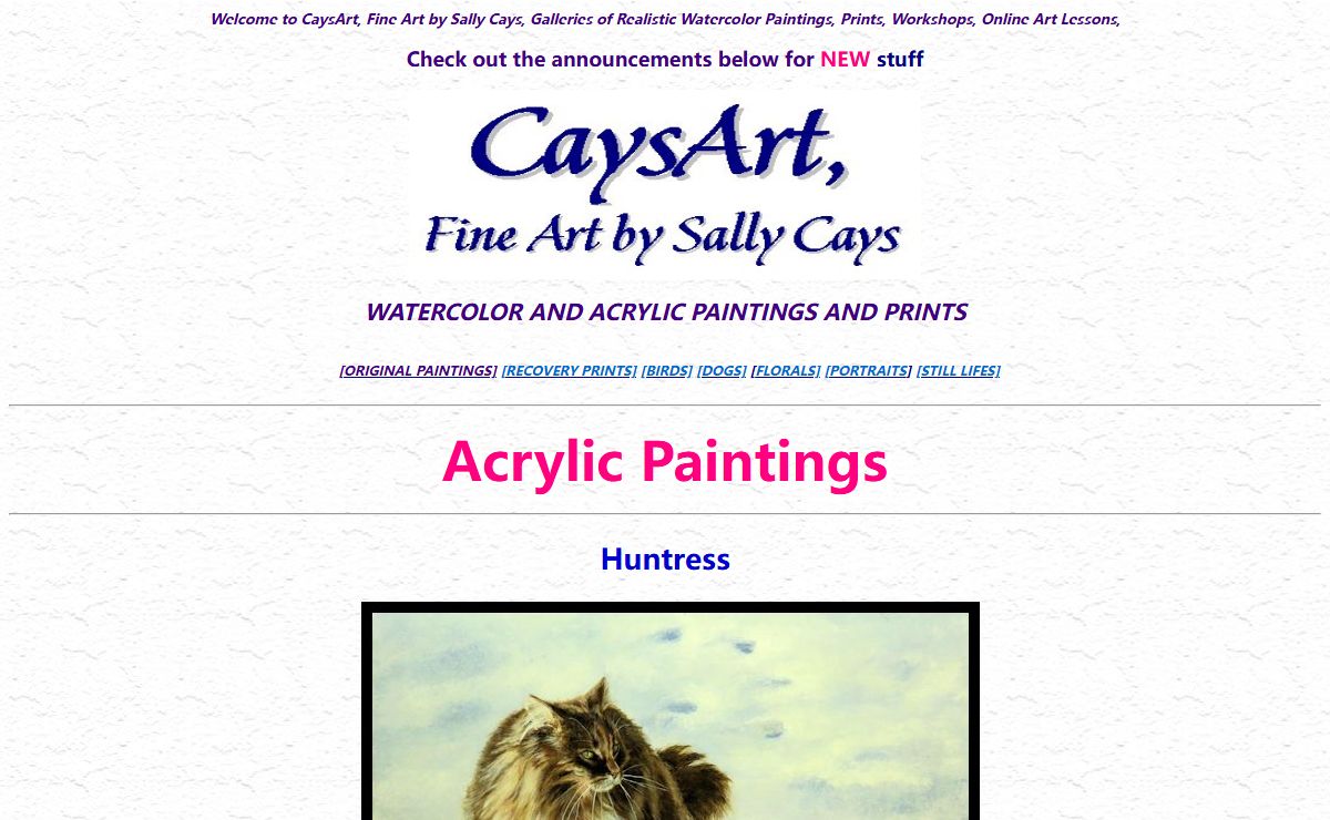 CaysArt,Gallery of Realistic Watercolor Art by Sally Cays