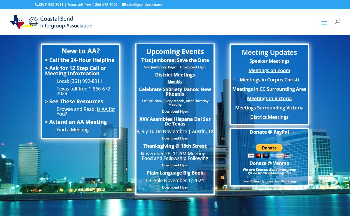 Coastal Bend Intergroup Association | Serving Corpus Christi, Texas and the Surrounding Area