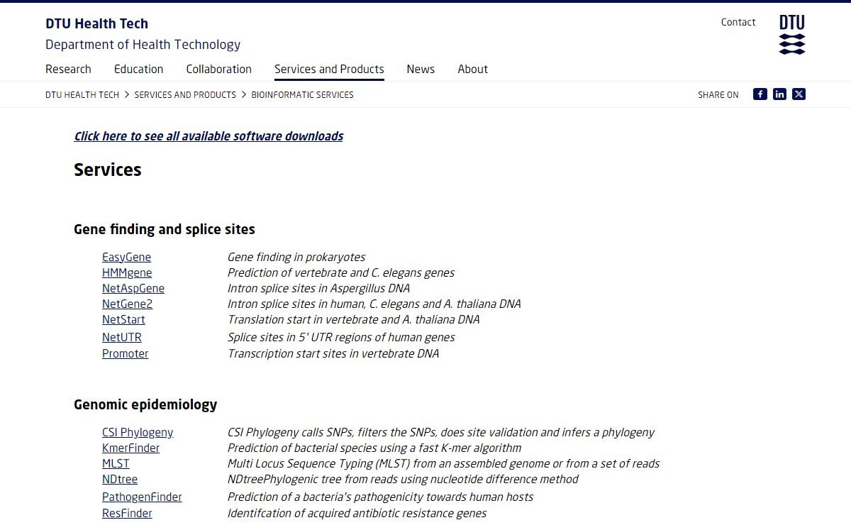 Bioinformatic Tools and Services - DTU Health Tech