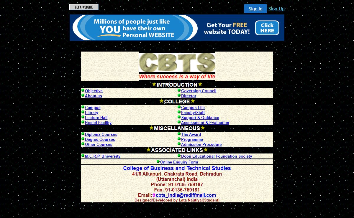 Welcome to Home Page of CBTS