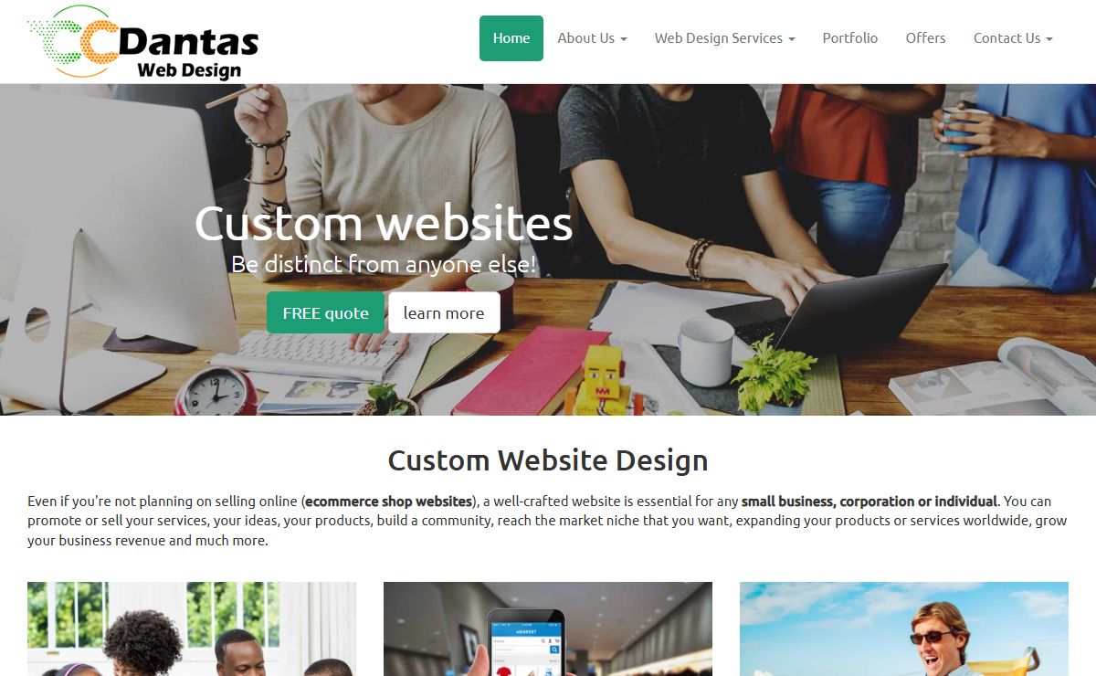 Custom website design | Small Business & Ecommerce Websites | CCDantas Web Design