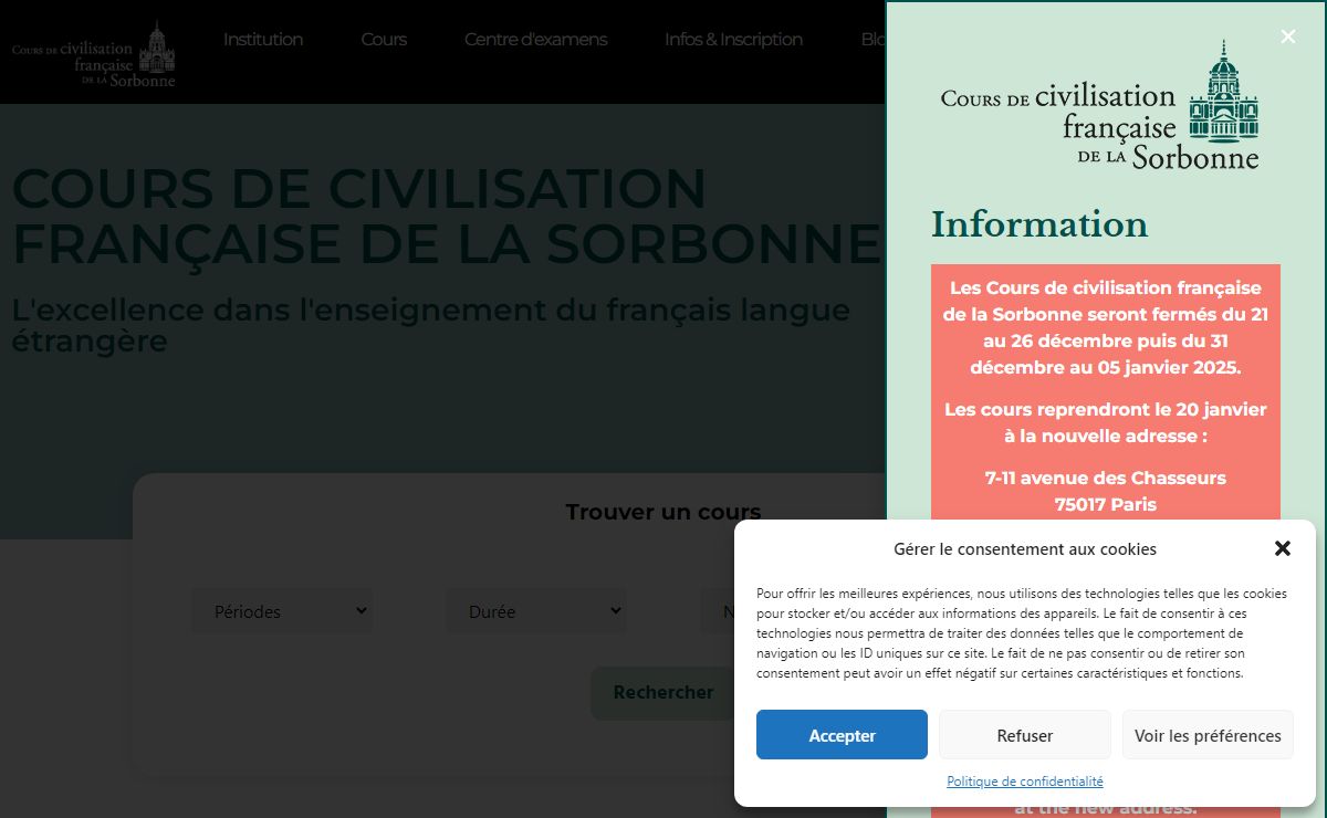 CCFS Cours de civilisation française de la Sorbonne Cours de FLE