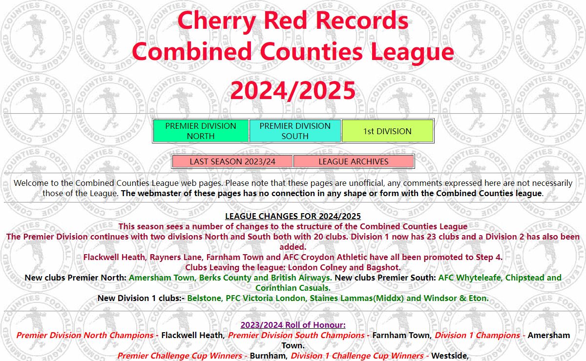 Combined Counties 2024/2025 Home Page