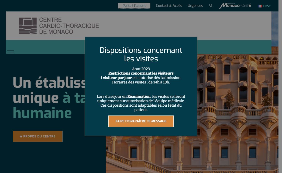 Centre Cardio-Thoracique de Monaco - Accueil