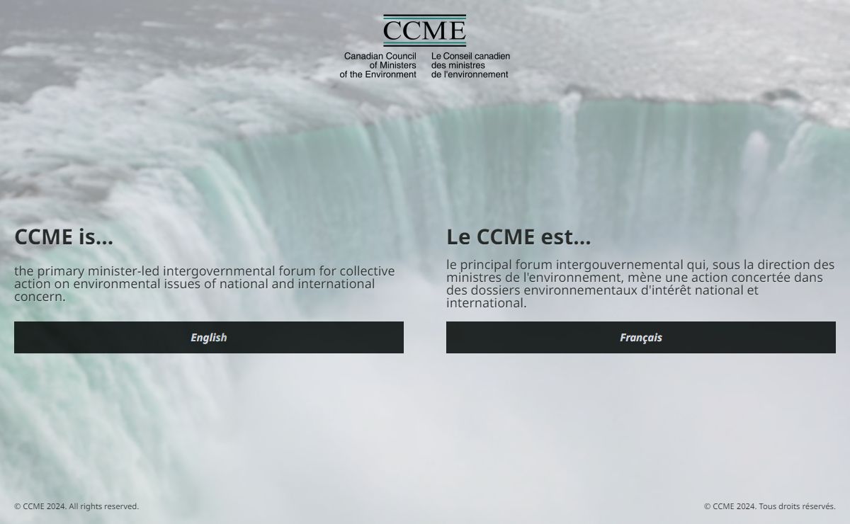 Canadian Council of Ministers of the Environment | Le Conseil canadien des ministres de l'environment