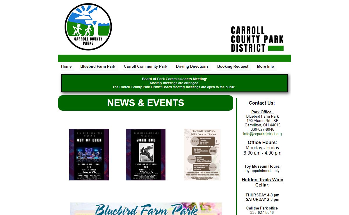 Carroll County Parks, Carroll County Park District Home