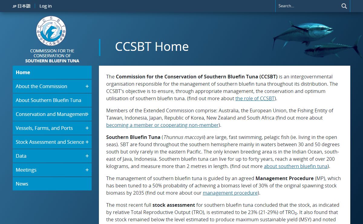 CCSBT Home | CCSBT Commission for the Conservation of Southern Bluefin Tuna