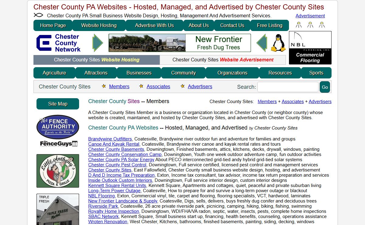 All Chester County PA Websites - Hosted, Managed, and Advertised.